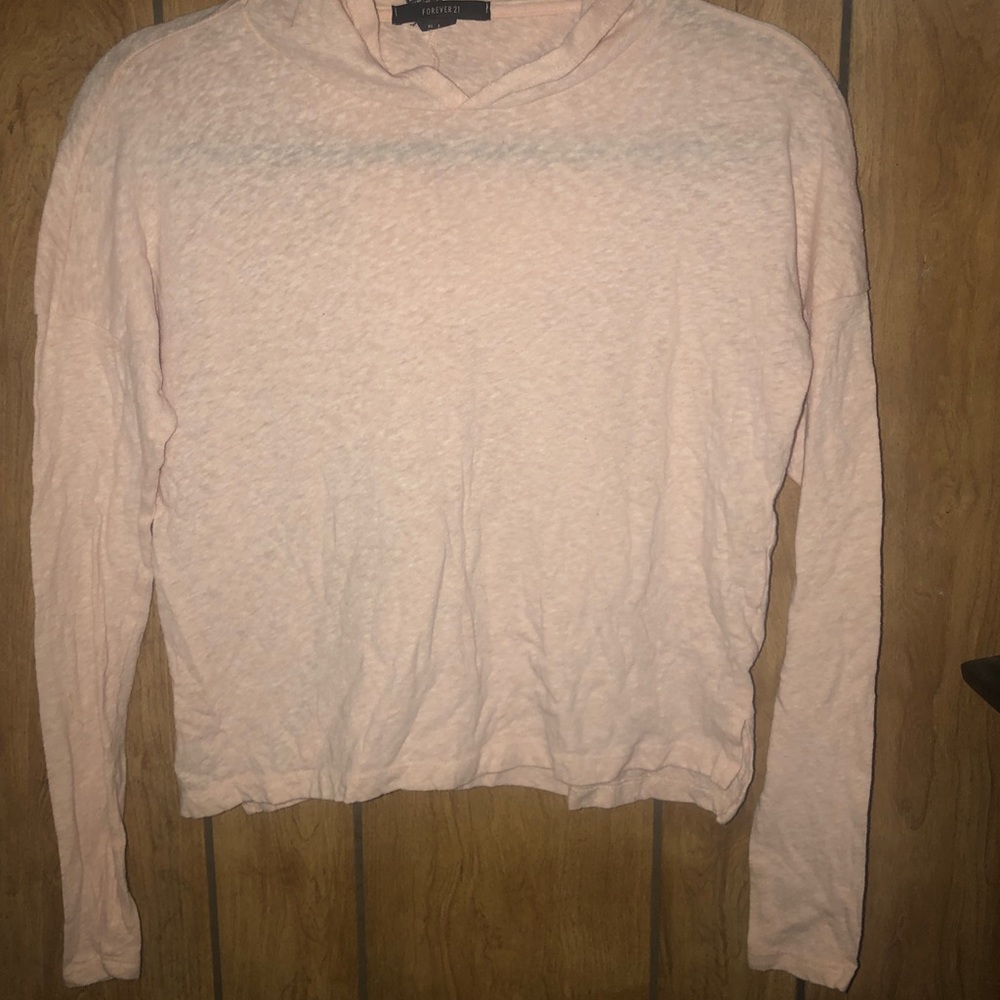 Light Pink Cropped Hoodie